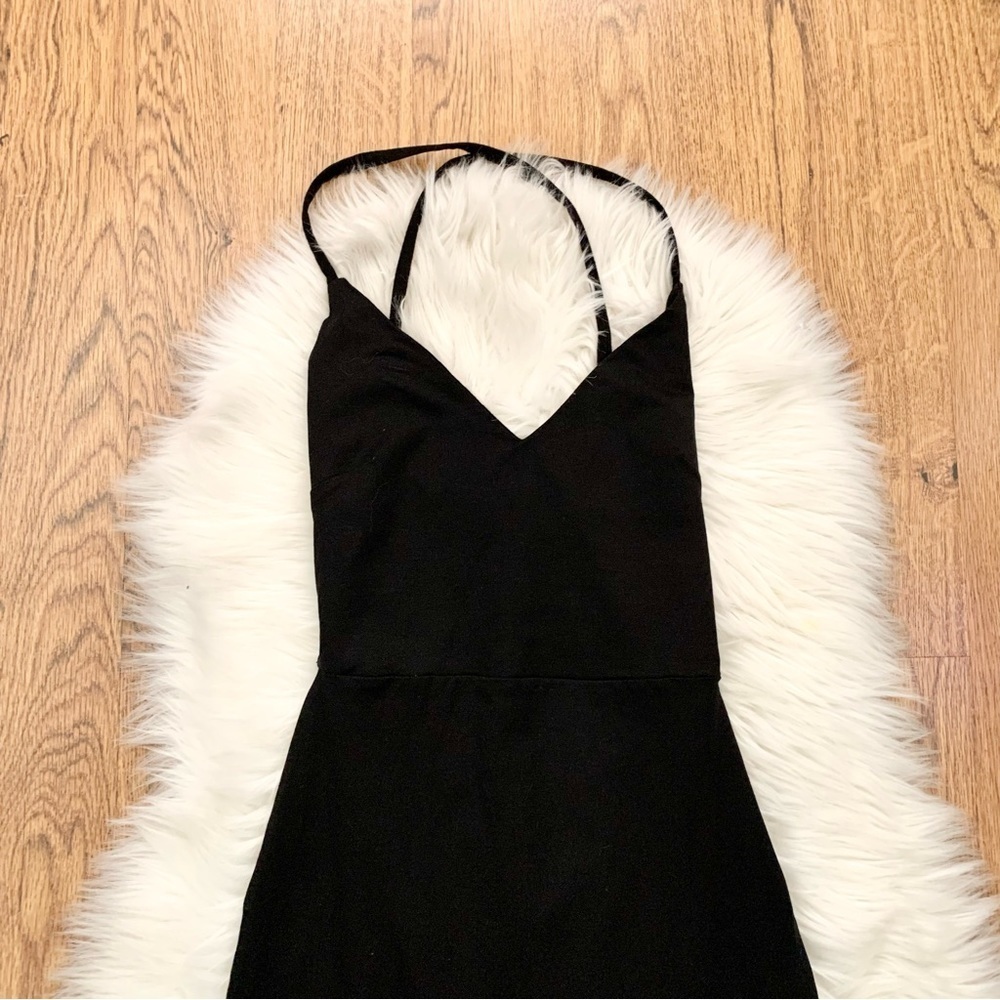 Superdown Black Fitted Back Straps Sexy Little Black Dress Size Small - Picture 3 of 9